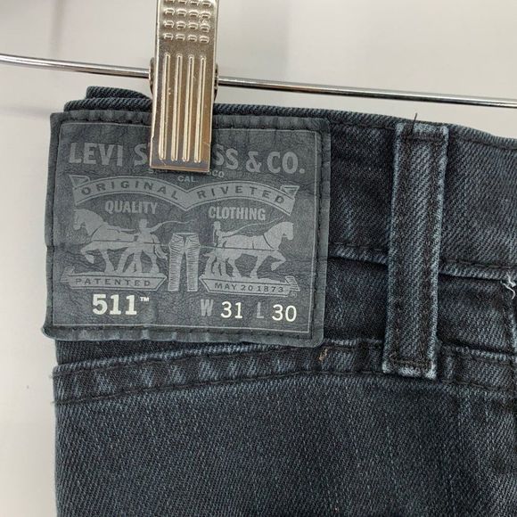 Mens Black Levis 511 Jeans 31 x 30 Straight Slim Leg 3853 - Picture 6 of 12